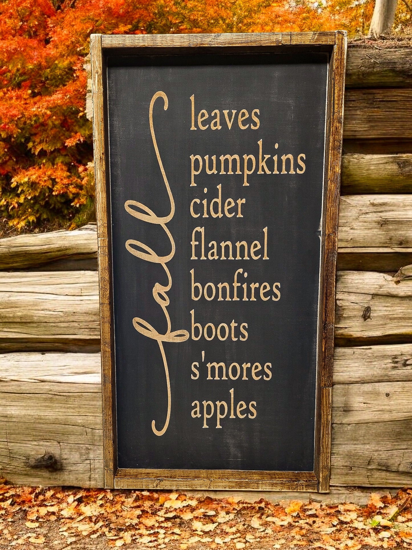 Engraved fall Sign