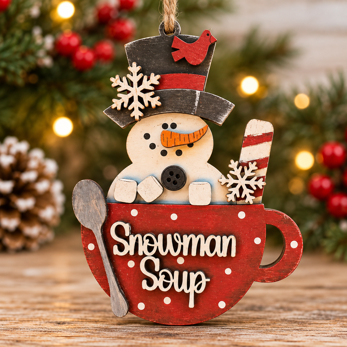 Snowman Soup Ornament DIY