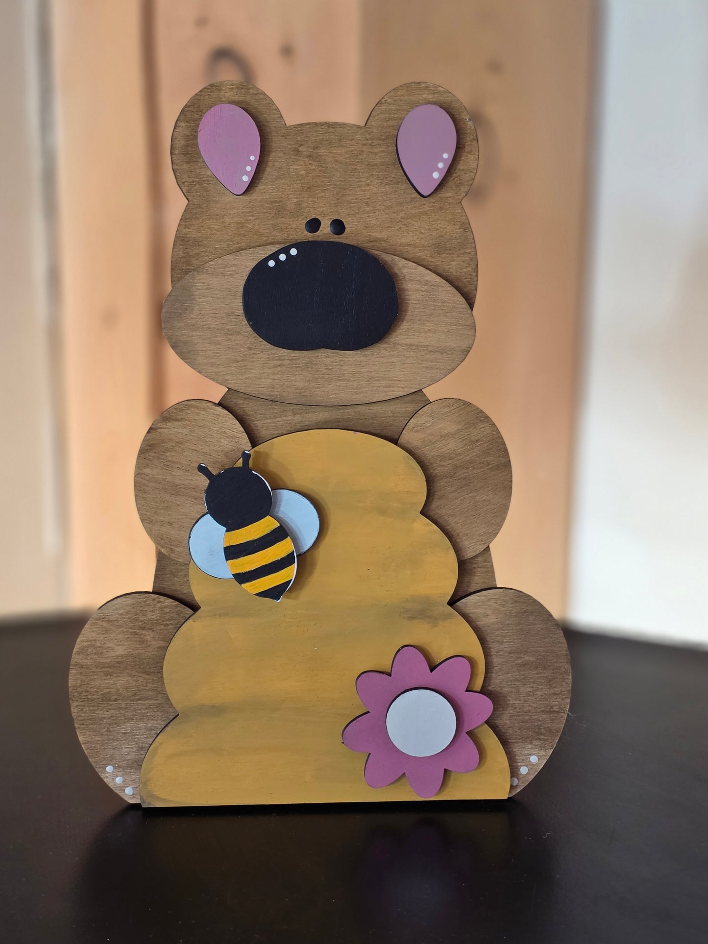 Bear Shelf Sitter with honey pot