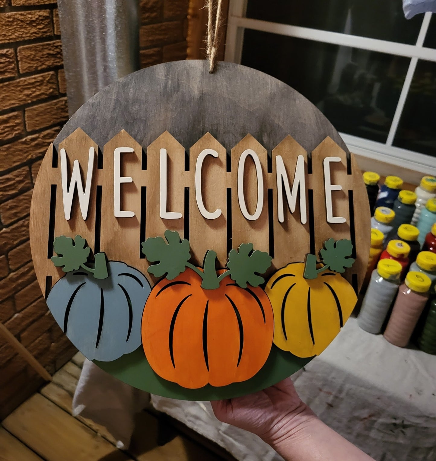 WELCOME PUMPKIN FENCE