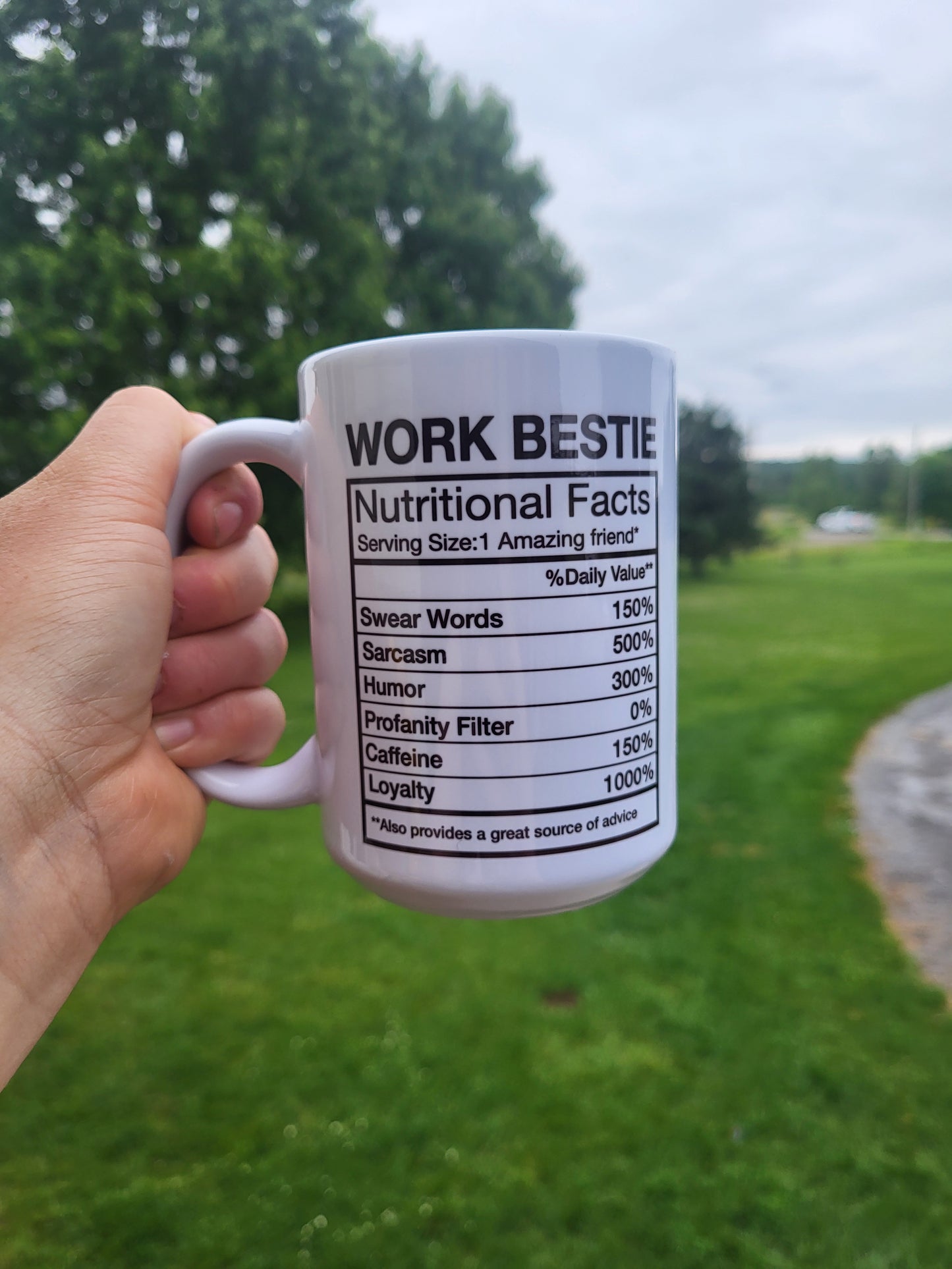 Coworker Mug with Nutritional Information on one side