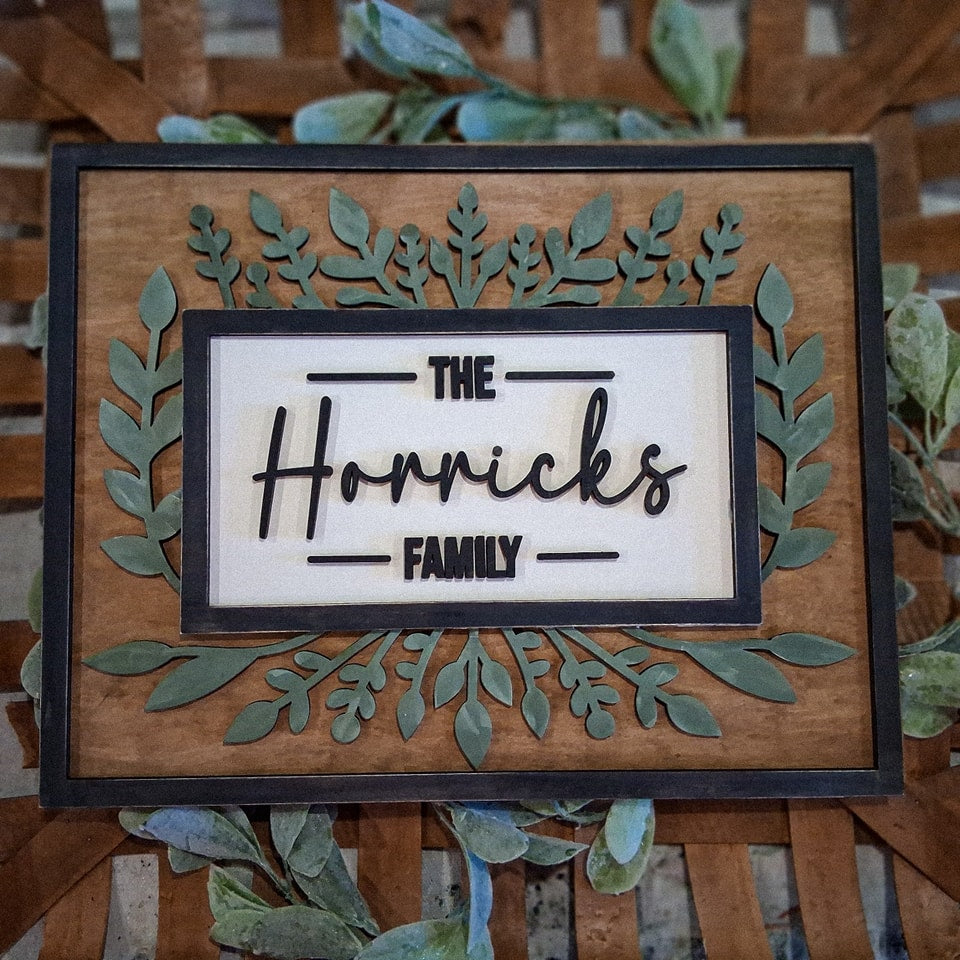 greenery FAMILY NAME DIY