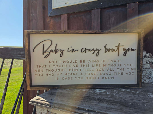 baby im crazy bout you 12x24