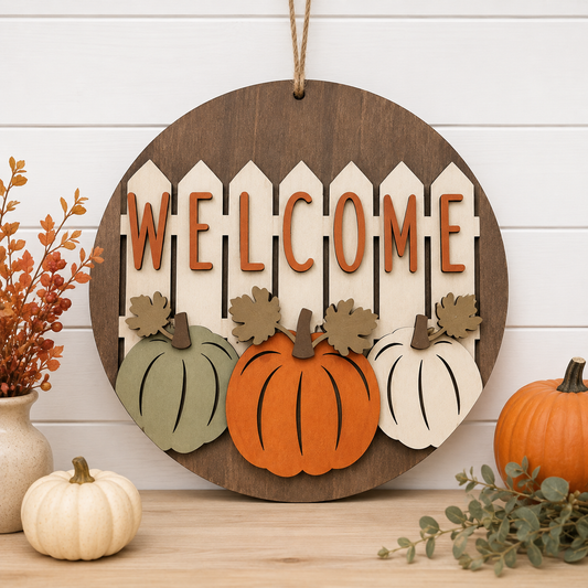 Welcome Pumpkin Fence