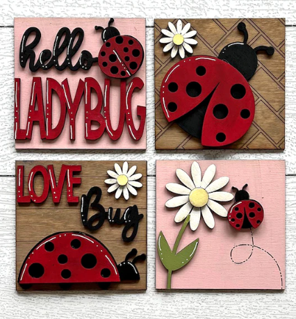 DIY INSERTS FOR 30 INCH LADDER- LADY BUG