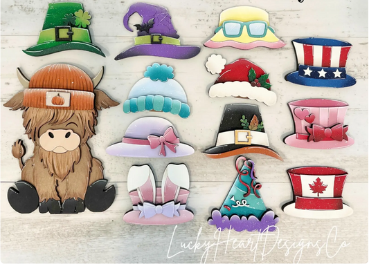 interchangeable highland cow hat DIY