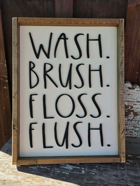 wash, brush sign 12x15