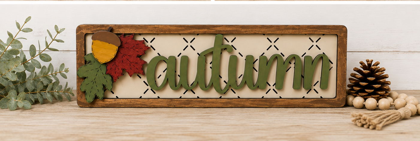 FAUX Framed Autumn sign