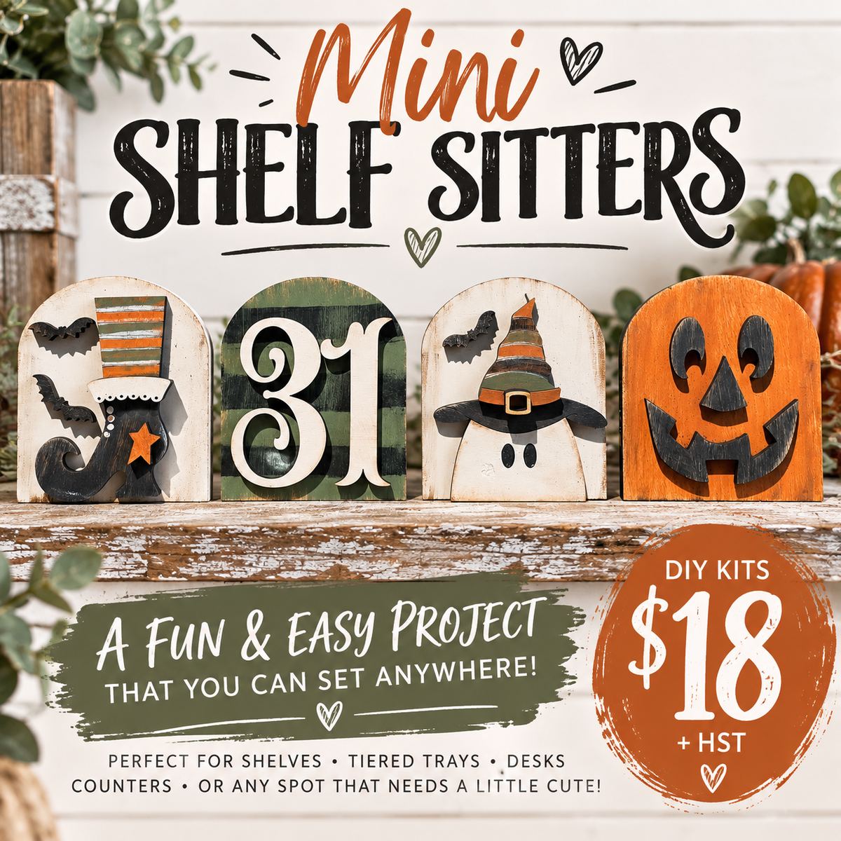 4 Pack Mini Sitters 3 inch Tall