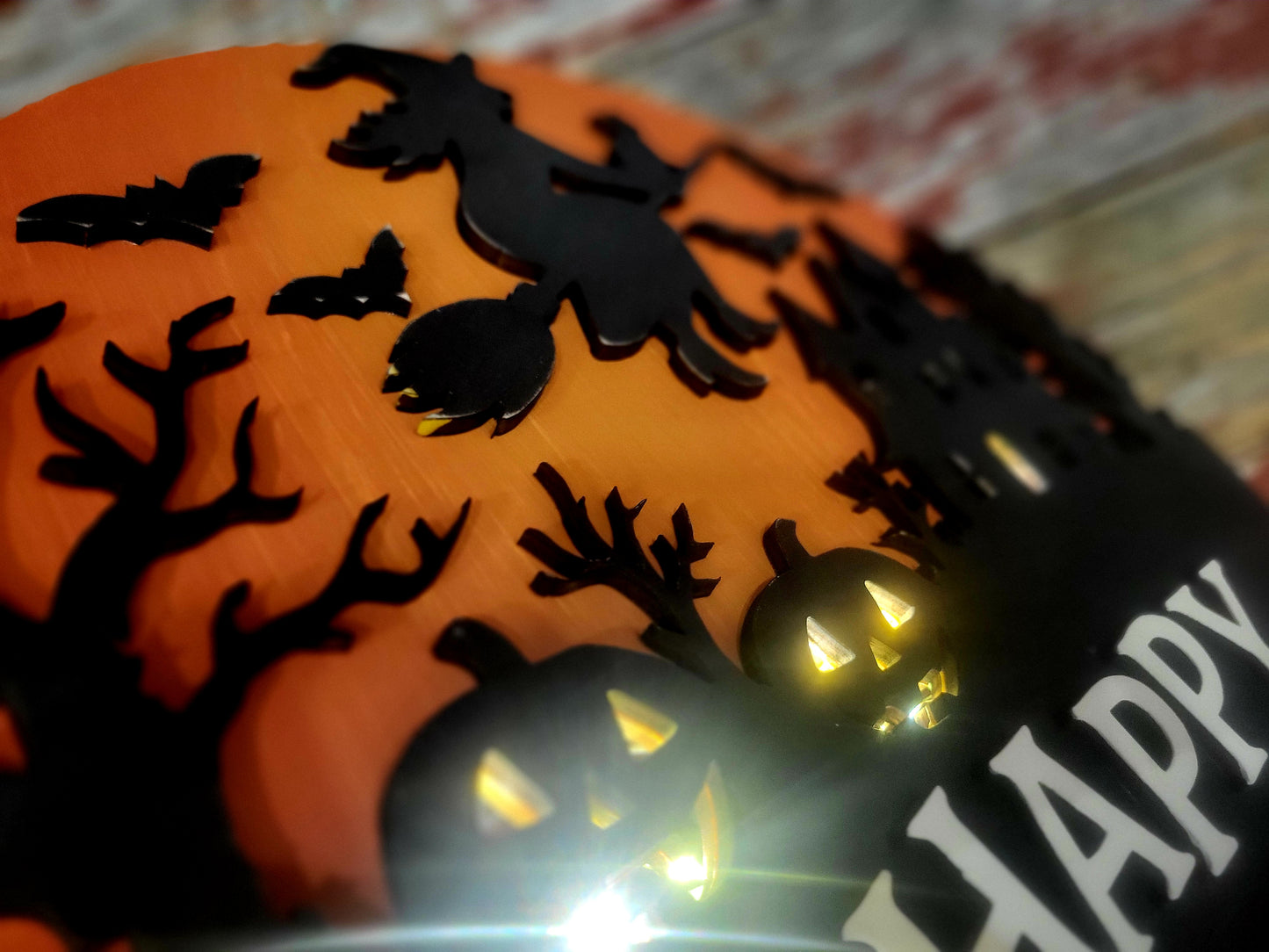 Light up Sign Flying Witch
