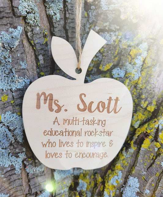 Custom Apple Ornament ECE/ TEACHER