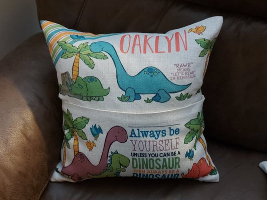 Dinosaur Pocket Pillow
