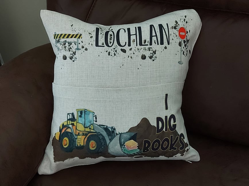 I Dig for Books Pocket Pillow